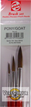 Royal Talens aquarel gouache penseelset pony geitenhaar serie 150 nr 4-8-12 90915033