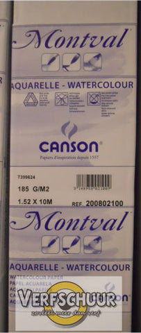 Canson Rol Aquarel Montval 1.52x10m 185gr fijne korrel naturel wit C200802100