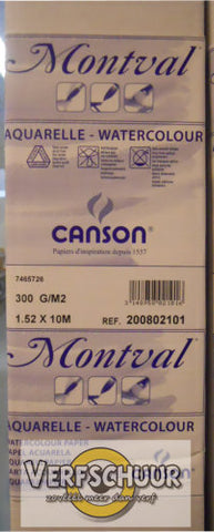 Canson Rol Aquarel Montval 1.52x10m 300gr fijne korrel naturel wit C200802101