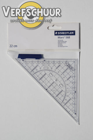 Geodriehoek, met handvat, polystyreen, 16cm 568 36