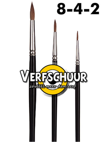 Rembrandt penseel rood marterhaar set serie 110/2-4-8