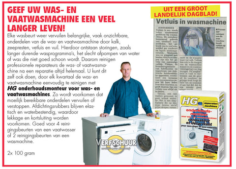 HG Onderhoudsmonteur (vaat)wasmachine 2X100gr