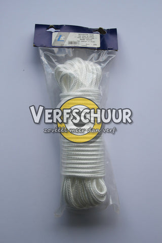Gevlochten touw 100% PP 8mm-20m wit