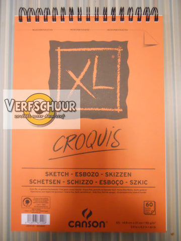 Canson XL Croquis/Schetsen Spiraal 90g/m² 60vl a5 C200787220