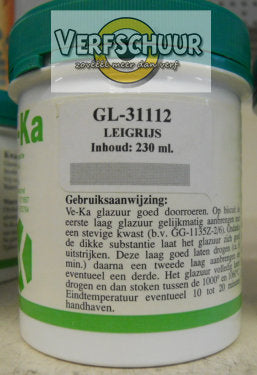 Ve-Ka Kwastglazuur glans aardewerk 230cc leigrijs GL-31112