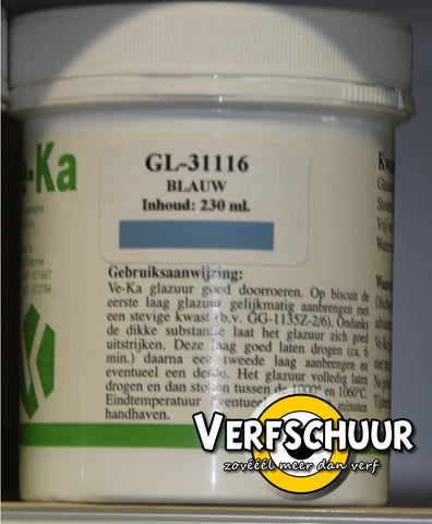 Ve-Ka Kwastglazuur glans aardewerk 230cc blauw GL-31116