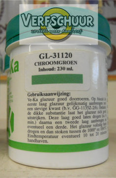 Ve-Ka Kwastglazuur glans aardewerk 230cc chroomgroen GL-31120