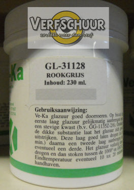 Ve-Ka Kwastglazuur glans aardewerk 230cc rookgrijs GL-31128