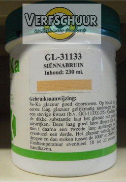 Ve-Ka Kwastglazuur glans aardewerk 230cc siennabruin GL-31133