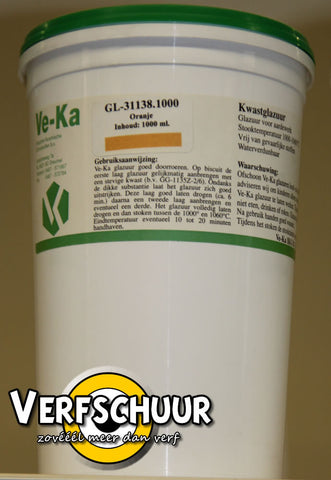 Ve-Ka Kwastglazuur glans aardewerk 1L oranje GL-31138.1000