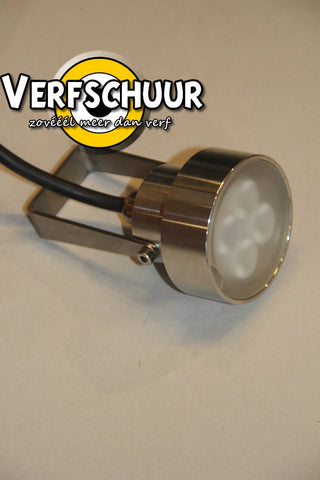 LED pinspot mixi inox IP65 (kort lichaam) opbouw richtbaar 8W-350mA WW + voeding 350mA-8W