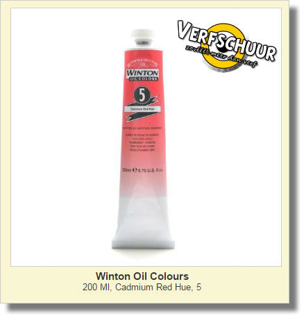 W&N. WINTON OIL COL. TUBE 200 ML. cadmium red 05 1437095