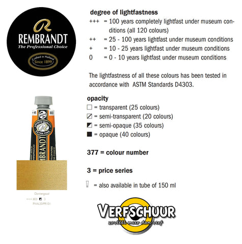 Rembrandt Olieverf tube 40 ml kleur:803 (Donkergoud) serie:3