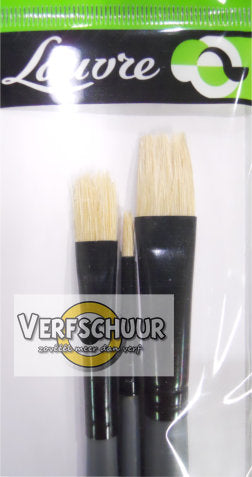 Louvre acrylic en olie penseel lang Assort 3st varkenshaar 806737