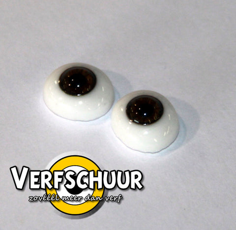 Glass eyes 8mm brown