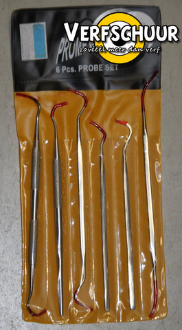 Dental pick set 6st tandheelkundige spatels R-009