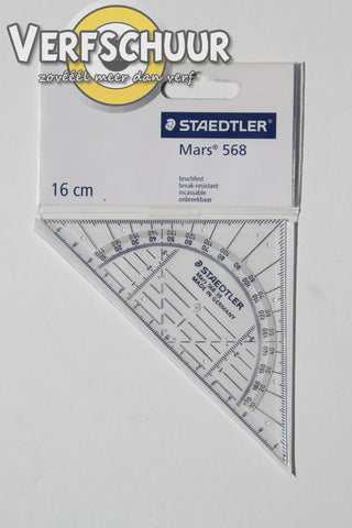 geodriehoek, 16 cm, onbreekbaar 568 38