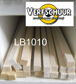 Balsa ligger vierkant 1000x10x10mm LB1010