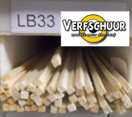 Balsa ligger vierkant 1000x3x3mm LB33