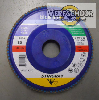 Lamellenschuurschijf 2824 siaflap stingray power pvc drager gekromd d115mm 80 1 schijf