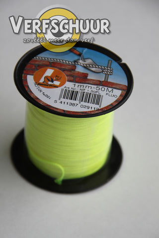 Metserkoord 100% nylon 1mm-50m fluo