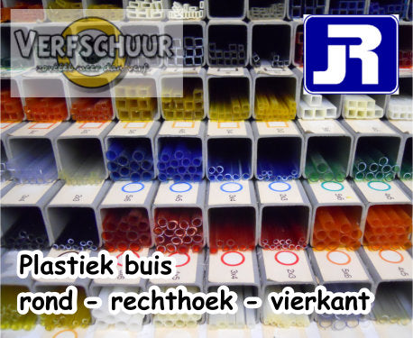 Plastiek buis vierkant 330x3x4mm rood PQTR34