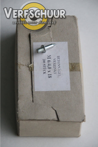 Inslagpin Dubels (met draad) M6 d4x18mm 200 stuks 820020