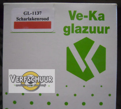 Ve-Ka poederglazuur scharlakenrood glans aardewerk 500gr GL-1137