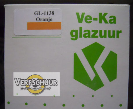 Ve-Ka poederglazuur oranje glans aardewerk 500gr GL-1138