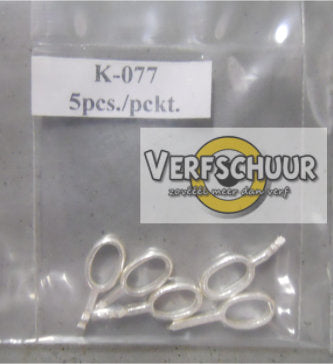 Pendant bail w/tongue 3.5x6.3mm 5 st zilveren schroefoogjes K-077