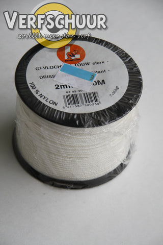 Gevlochten touw 100% nylon 2mm-50m