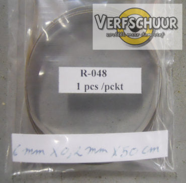 Fine silver flat wire 6x0.2x500mm platte draad R-048